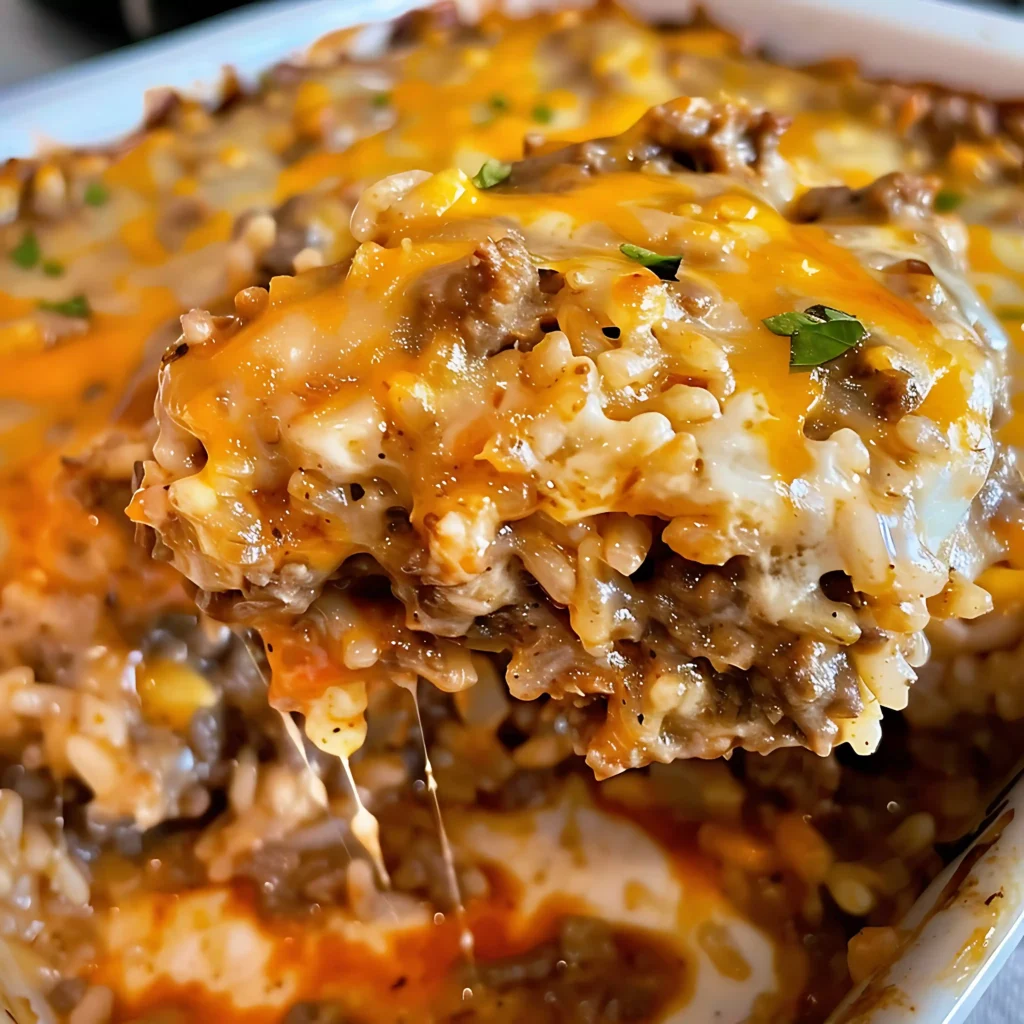 A plated serving of hash brown casserole