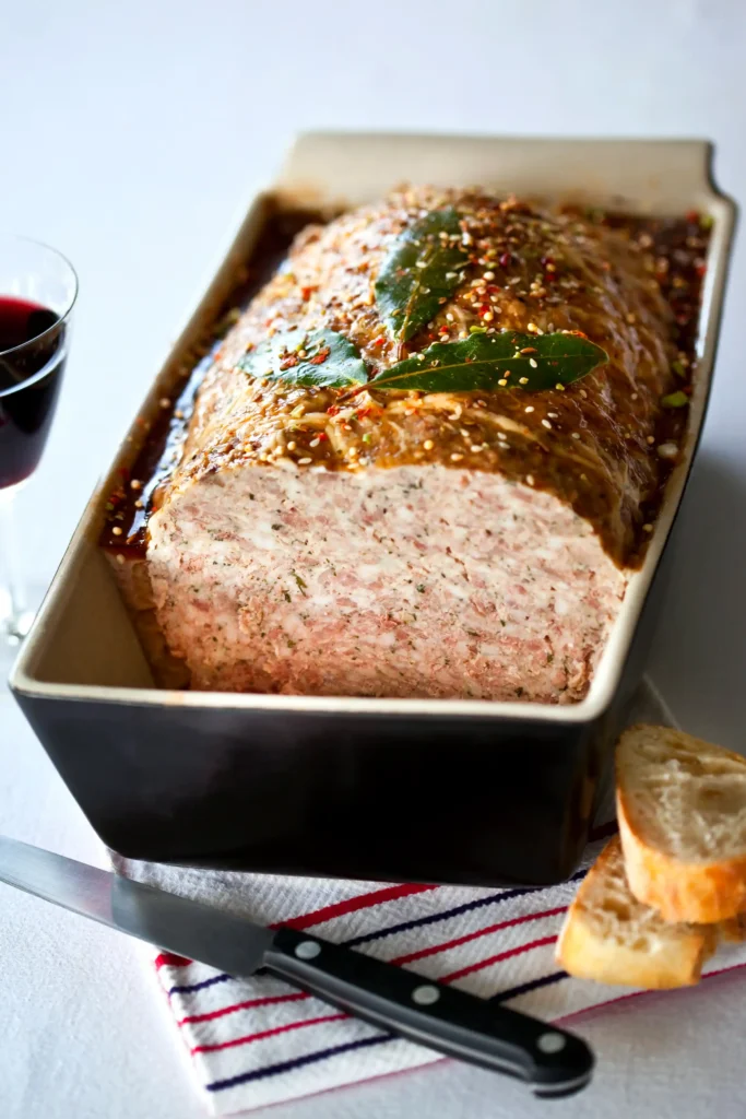 A perfectly glazed meatloaf sliced and served